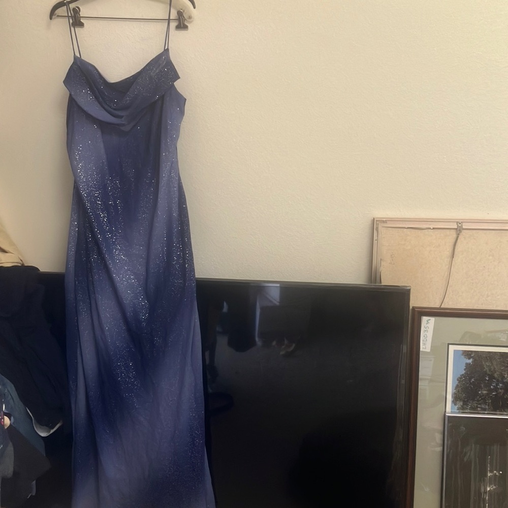 Drape neck onyx nite evening gown 18